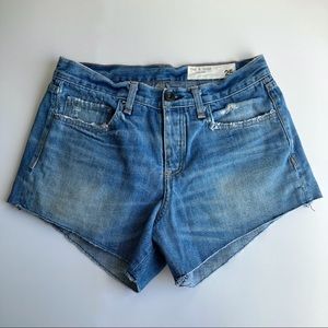 Rag & Bone high side leg distressed shorts, sz 25